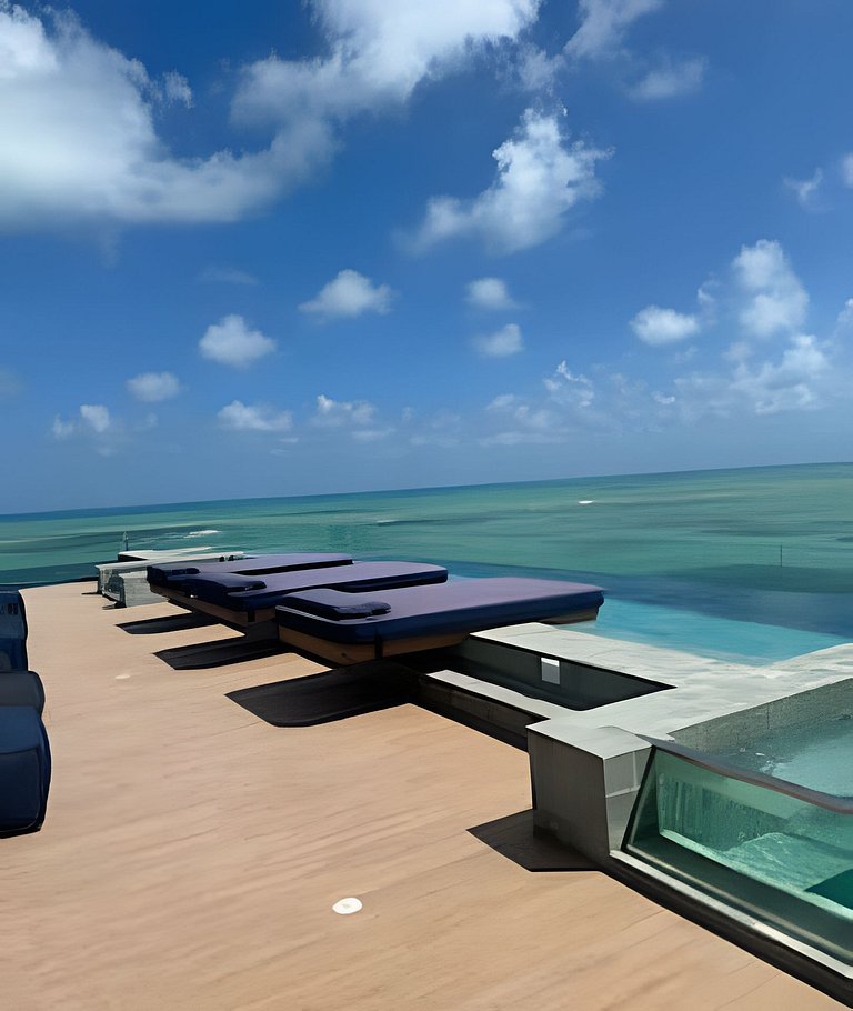 Apartamentos Beira Mar Pajuçara com vista para o mar Varanda