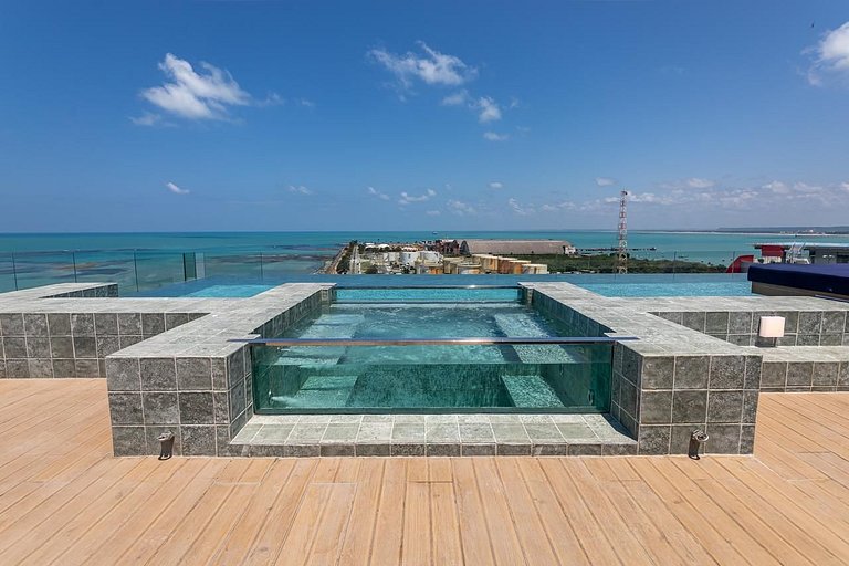 Apartamentos Beira Mar Pajuçara com vista para o mar Varanda