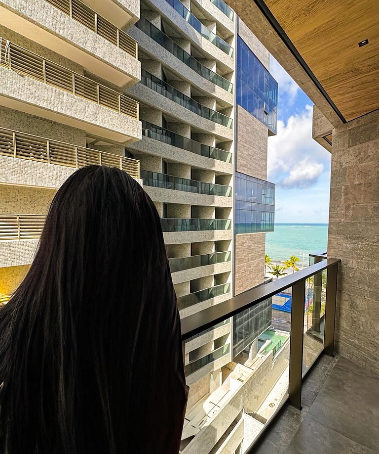 Apartamentos Beira Mar Pajuçara com vista para o mar Varanda