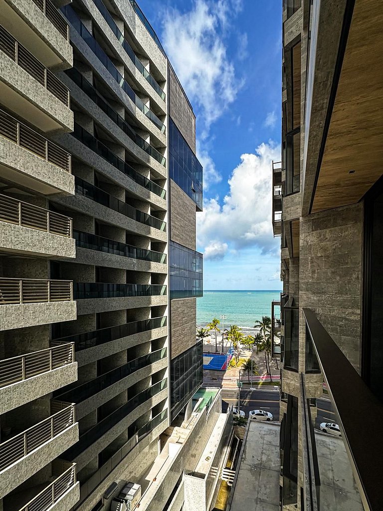 Apartamentos Beira Mar Pajuçara com vista para o mar Varanda