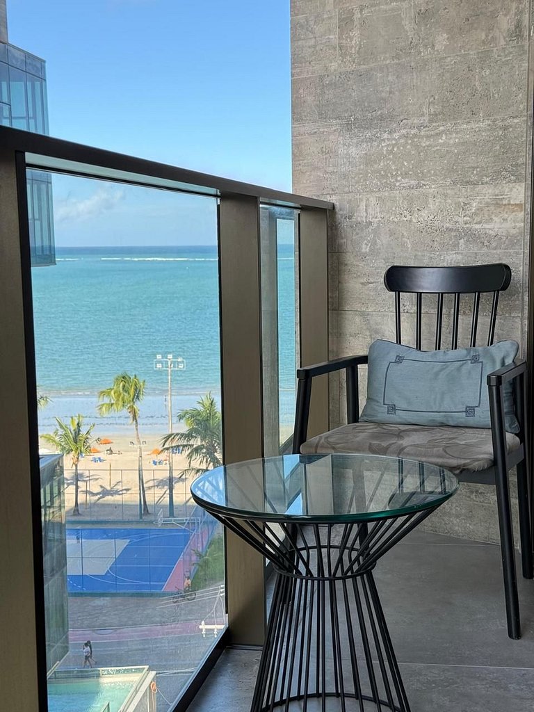 Apartamentos Beira Mar Pajuçara com vista para o mar Varanda